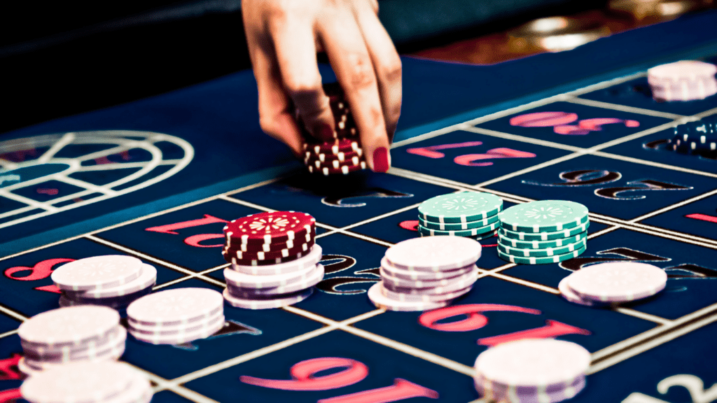 Betting at roulette table