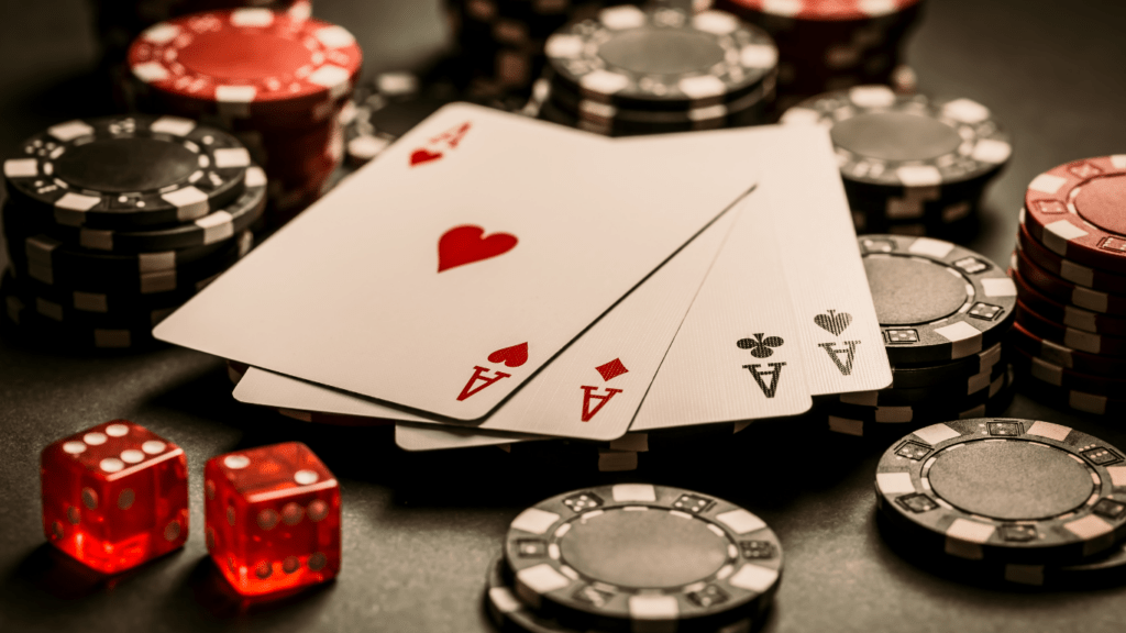 Casino cards , chips and dice