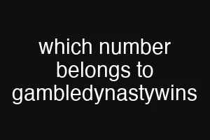 which number belongs to gambledynastywins